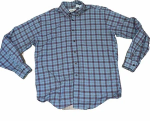 LL Bean Button Down Shirt Men's Large Tall Soft Cotton Blend Plaid - Picture 1 of 7