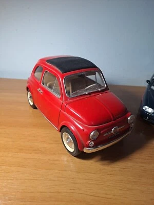 FIAT 500 F 1965 ROSSA 1/16 BURAGO MADE IN ITALY  - Immagine 1 di 4