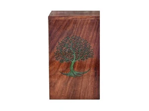 Tree Wood Resin Urn Box Fractual Resin Urn Memorial Urn Box Epoxy Urn Box Adults - Picture 1 of 5