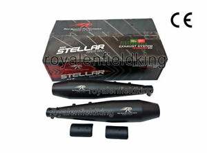 For Royal Enfield GT & Interceptor 650cc SS Red Rooster Exhaust Silencer Black 