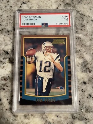 PSA 7 NM 2000 BOWMAN TOM BRADY #236 ROOKIE RC GRADED - Image 1 of 3