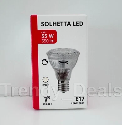 Ikea SOLHETTA LED Bulb E17 Reflector R14 550 lm, 2700 K 4 W fits Vickleby Lamp - Image 1 of 3