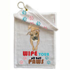 Pit Bull Paw Wipe Towel 11" x 18" Grommet with Clip