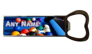 PERSONALISED POOL TABLE PRINT BOTTLE OPENER FRIDGE MAGNET BIRTHDAY CHRISTMAS  - Picture 1 of 3