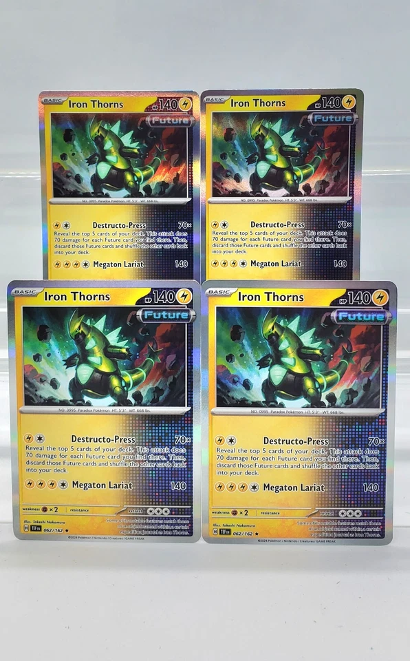 Pokemon TCG Iron Thorns 062/162 SV05: Temporal Forces Rare - 4 Cards Playset - Image 1 of 1
