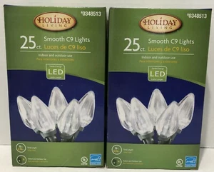 Holiday Living 25ct. LED Smooth C9 Lights 12Ft. Indoor/Outdoor 2Boxes - Picture 1 of 6