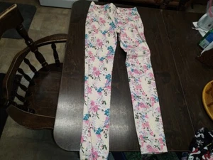 Old Navy Pink Flowered Rockstar Jeggings Size Girl's 14 - Picture 1 of 2