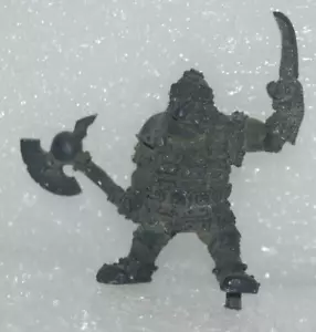 VINTAGE WARHAMMER FANTASY WFB CITADEL BADLANDS OGRE W AXE & SPIKE ALL METAL READ - Picture 1 of 2