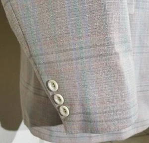 42L vintage Brown pink Blue green Pastel Wool Tweed Sport Coat Jacket blazer - Picture 1 of 6