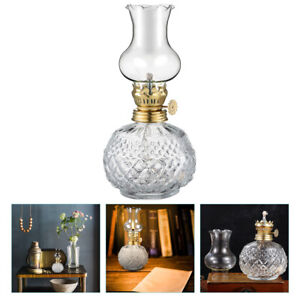  Oil Candle Holder Glass Kerosene Lamp Lantern Decor Fashioned