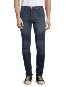 Pantalones de mezclilla ajustados Hudson Hatch Whiskered Ethan Biker lavados descoloridos talla 34 para hombre - Imagen 1 de 1