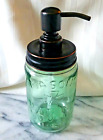 Soap Pump Dispenser OIL RUBBED BRONZE MASON Jar Antique Reproduction Apple Green