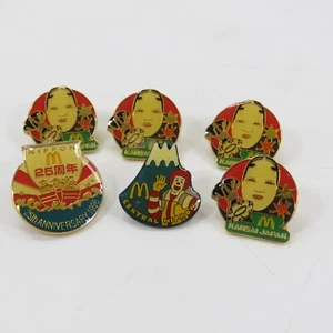 x6 Vintage McDonald's Japón Nippon con pasadores de solapa del 25 aniversario - Imagen 1 de 8