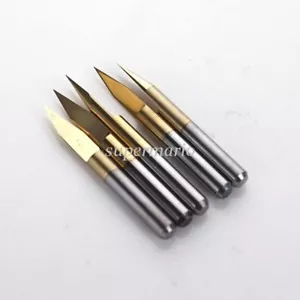 5x Herramienta de enrutador de broca CNC grabado de carburo recubierto de titanio 30 grados 0,1 mm punta - Imagen 1 de 3