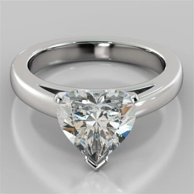 Heart Cut 2.00 Ct Lab Grown Diamond Bridal Ring Solid 950 Platinum Ring - Image 1 of 4
