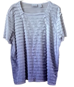 Alfred Dunner Ruffled Women's XL Polyester shirt. Square neck. Purple - Picture 1 of 5