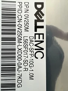 Dell DAC-SFP-10G-1M Passive Twinax DAC 1.0m - Picture 1 of 2