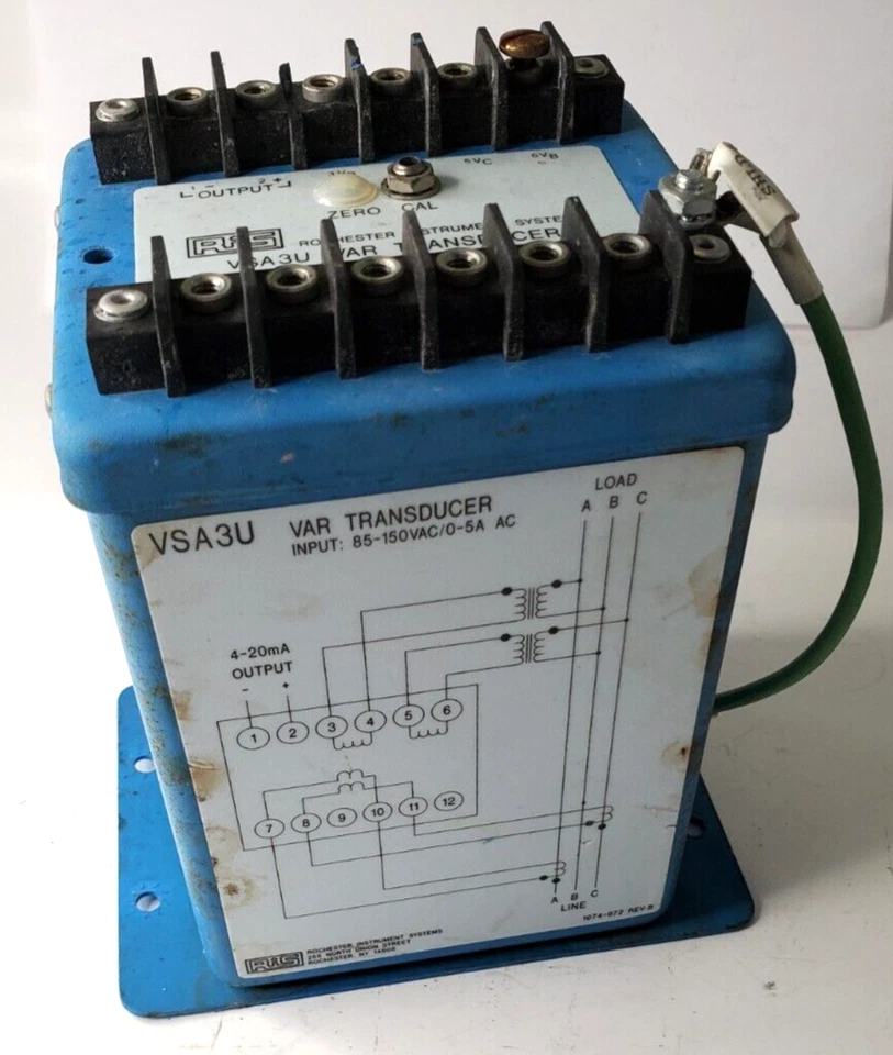 ROCHESTER INSTRUMENT SYSTEMS VAR TRANSDUCER VSA3U-Z INPUT: 85-150VAC/0-5A - Image 1 of 4