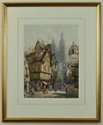ANTIQUE Watercolour of Lisieux, Normandy, France by Henry Schafer - Victorian