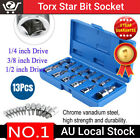 13pcs Torx Key Star Bit Set Bit Socket Set 1/2inch 3/8inch 1/4inch Drive + Case