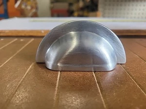 Brushed Nickel 3"cc Drawer Cup Pull Solid Brass -NOS. - Picture 1 of 6