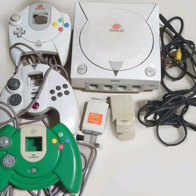 SEGA Dreamcast Console Lot w/ Controllers, Memory Cards, Power & A/V Cables