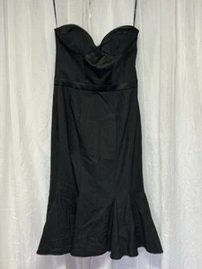 Vtg 90s Bebe Mallgoth Gothic Pinstripe Dress Bustier Flare Dress Pinstripe Med - Picture 1 of 9