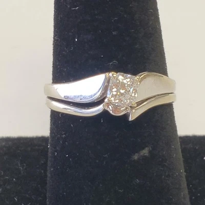 Lady's Diamond Wedding Set .43 CT. 14K White Gold 2.75dwt Size:8.25 (B08000393) - Image 1 of 4