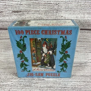 Vintage Christmas Santa Jigsaw Puzzle 100 pcs SEALED Stocking Stuffer Merrimack - Picture 1 of 13