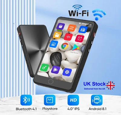 WiFi Android Bluetooth MP4 MP3 Player Touch Screen HiFi Music Support 256GB UK - Image 1 of 4