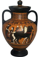 Ancient Greek Amphora Vase w/ top Museum Replica Reproduction