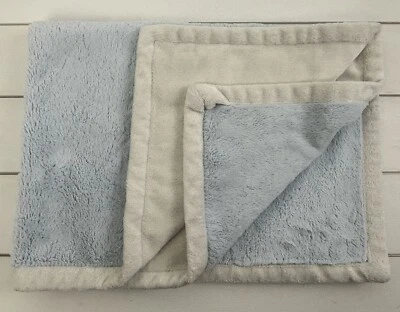 Manta de bebé POTTERY BARN KIDS Lovey felpa azul blanco roto Velboa Foto 1 de 4