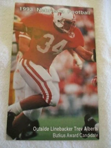 Trev Alberts 1993 Nebraska Cornhuskers Schedule Card - Picture 1 of 4