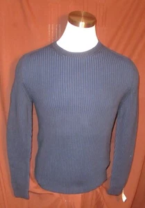 Black Brown 1826 Mens Pullover Sweater, Blue, Knit Cotton, Size S, New, Reg $79 - Picture 1 of 5