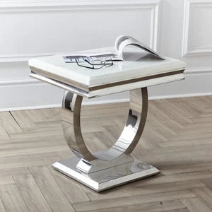 NICHES Cromo Arianna Lámpara / Lateral / Final Mesa Crema Mármol 60cm x 50cm - Imagen 1 de 8