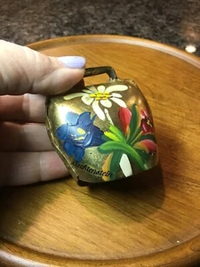 Vintage Antique Hand Painted Brass Cow Bell GERMAN LIECHTENSTEIN BEAUTIFUL - Picture 1 of 24