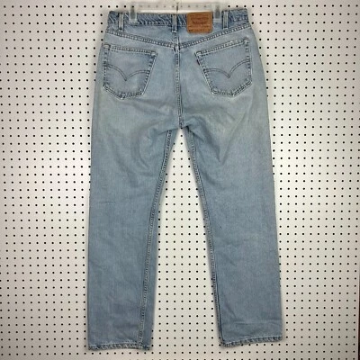 Levi's 505 Mom Vintage Blue Jeans Size 34x32 Light Wash USA Made Work Wear Worn - Image 1 of 4