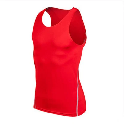 Sports Apparel Skin Tights Compression Mens Elastic Basketball Suit Vest Tops - Image 1 of 4