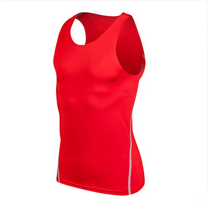 Sports Apparel Skin Tights Compression Mens Elastic Basketball Suit Vest Tops - Image 1 of 4