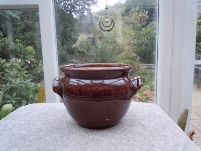 Vintage Moira 4 Pint Round Brown Casserole Dish NO LID Make a Planter - Image 1 of 4