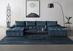 Schlafsofa - Costa U Sofa Couch Bettsofa Sofa mit Schlaffunktion - Bild 1 von 12