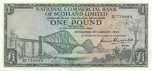 Scotland  1  Pound  Edinburgh , 4.1.1966  Series 1 U  Circulated Banknote QZ44 - Picture 1 of 2