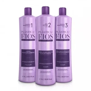 Cadiveu Plastica dos Fios Glätteisen Brazilian Keratin Haarkur 3x 1L - Bild 1 von 11