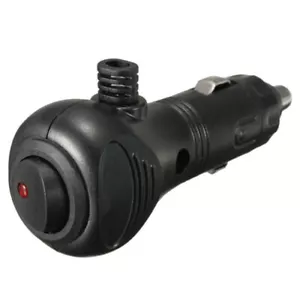 DC12V Male Car Cigarette Lighter Socket Plug Connector LED On Off Switch Black - Picture 1 of 11