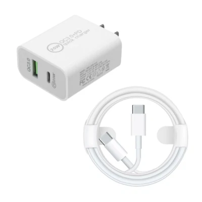 For iPhone 15 16 Samsung Android Phone Fast Charger Adapter USB Type C Cable 20W - Image 1 of 4