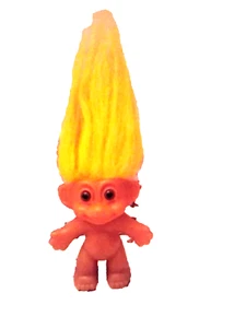 Vintage Russ 1990s Troll Doll 3" Yellow Hair Brown Eyes - Picture 1 of 3