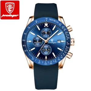 Men Watch Sport Chronograph Silicone Quartz Watches Waterproof Mens Wristwatch - Picture 1 of 20