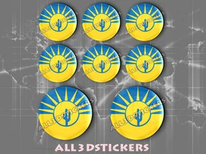 8 x 3D ROUND Resin Domed Flag Mesa - USA Adhesive Decal Vinyl - Picture 1 of 1