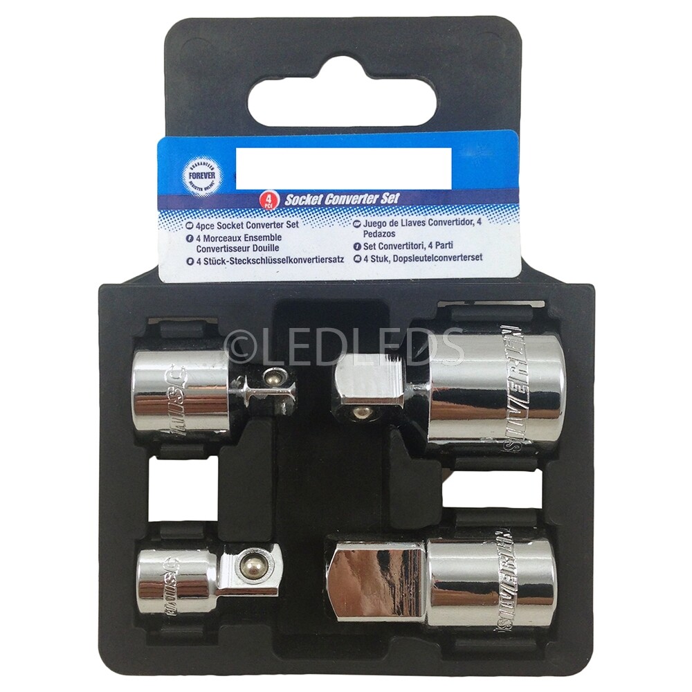 Set 4 Adattatori Per Bussole A Cricchetto - Converti 1/4, 3/8, 1/2" In Acciaio Resistente - Foto 9