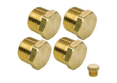 NEWMATICS 4 1/4" NPT Male Brass Pipe Hex Plugs For Air Tanks, Air Ride Solenoid Valves